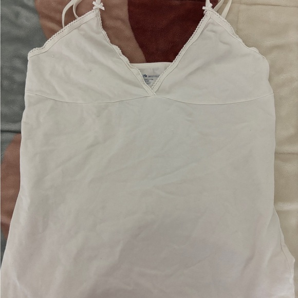 Brandy Melville Tops - Brandy Melville White Lace Trim Cami Top